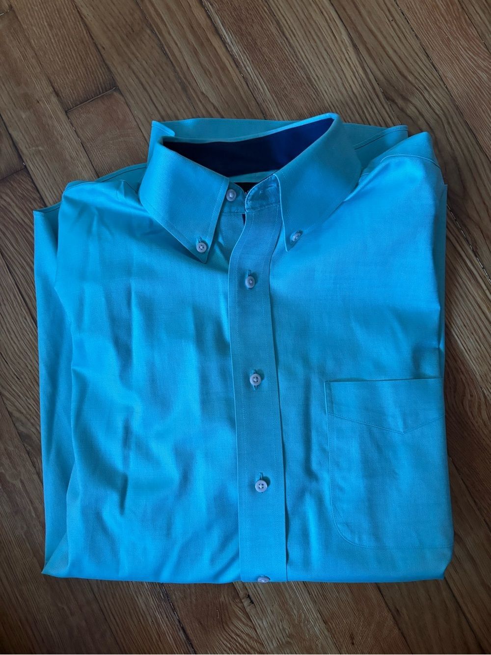 Paul Fredrick Classic Fit Dress Shirt Men’s 16.5 33 Teal Aqua Button Down Cotton